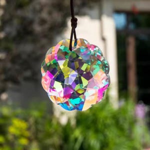 45mm Suncatcher K9 CrystaL AB Prism Rainbow Aurora Borealis Iridescent Rhinestone Ornament Charm Car Home Gift Crafts Mandala